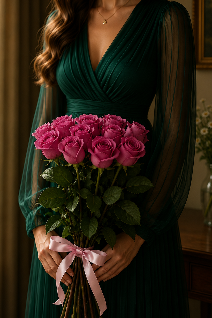 11 pink rózsa